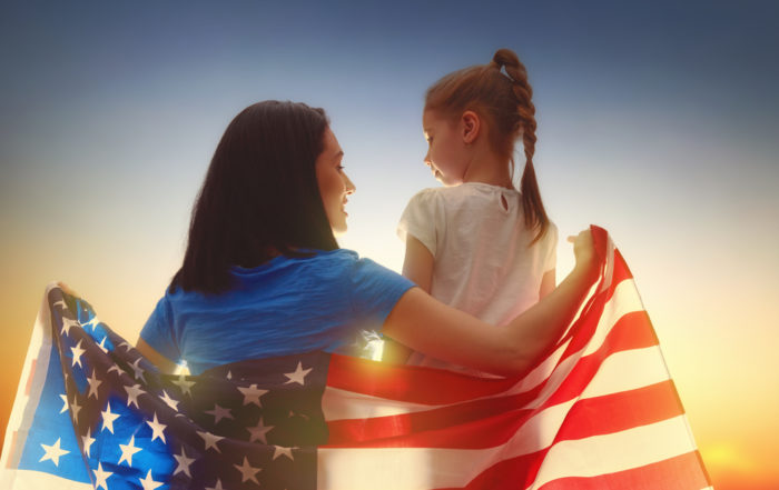Patriotic holiday. Happy family