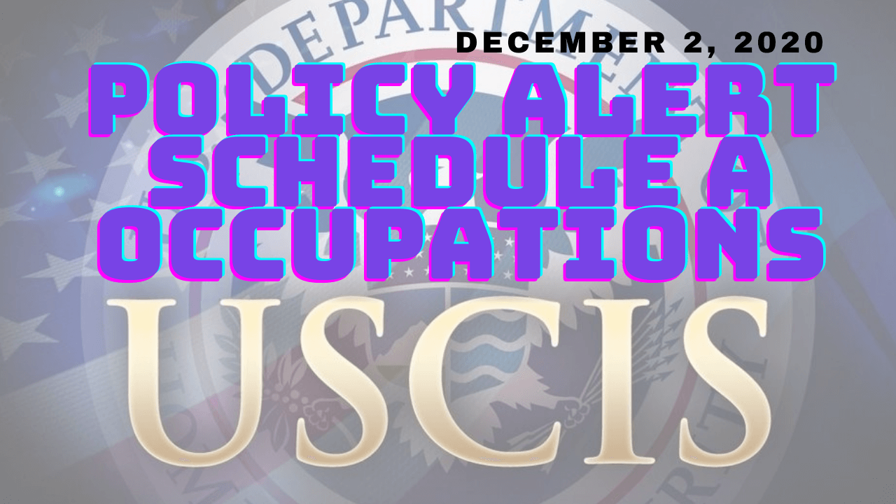 USCIS Schedule A Policy Alert